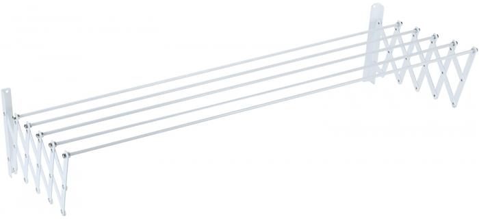 Séchoir mural 100 cm extensible Métal Plastifié Blanc 5 barres SAUVIC 89796 - Séchoir à Linge Extérieur Intérieur Mural 100 cm - Séchoir Etirable Métal blanc 100 cm - 100 x 13 x 18,5 cm