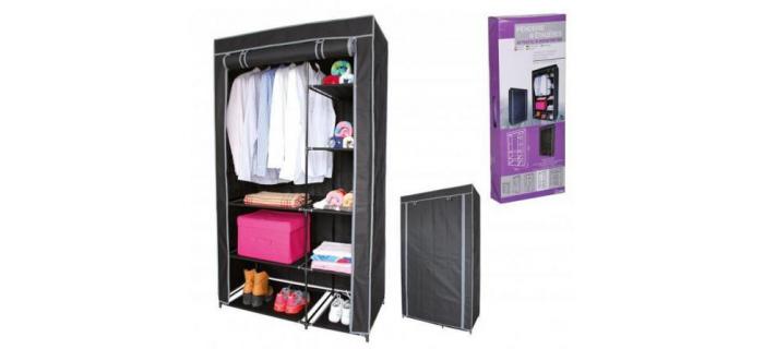 Armoire Penderie de Rangement pour Vêtements - Étagère vêtements et chaussures - 100 x 50 x 170 cm