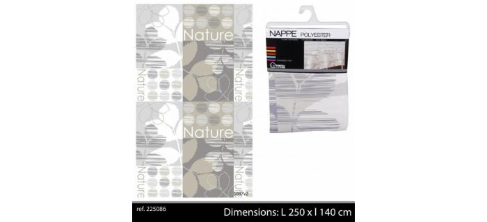 Nappe Textile Polyester Infroissable Anti-Tâche - Nappe de Table Rectangulaire 100% Polyester - 140 x 250 cm 