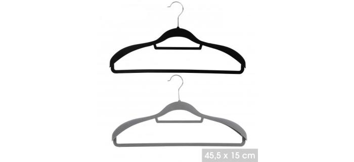 Lot 20 Cintres à Linge Velours pour Veste - L.45.5 x H.15 cm