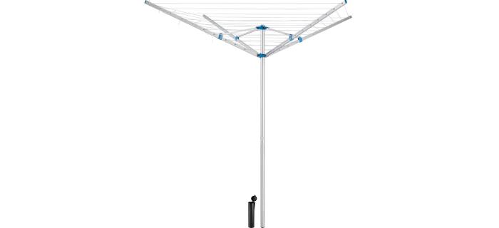 Séchoir Parapluie 50 m Aluminium Rotatif 4 Branches  avec Crémaillère  Ancrage Sol Béton - Séchoir à Linge Etendoir Jardin Extérieur Alu - Corde à linge Plein Air - 180 x 190 x H.180 cm
