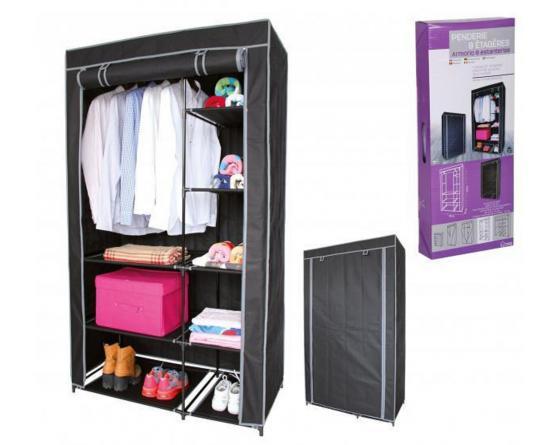 Armoire Penderie de Rangement pour Vêtements - Étagère vêtements et  chaussures - 100 x 50 x 170 cm