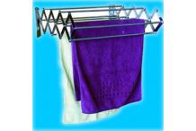 Séchoir à linge mural extensible 60 cm métal chromé MSV - séchoir à linge extérieur - 60 x 13 x 18,5 cm