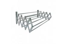 Séchoir à linge mural extensible métal chromé 80 cm tancarville MSV  - Étendoir à linge mural métal chromé - Séchoir à linge extérieur étirable - 80 x 13 x 18,5 cm